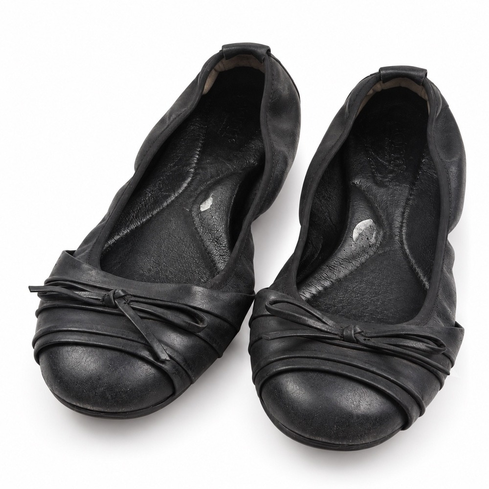 Born Vintage Y2K Black Leather Ballet Slip On Flats Women's Size 8